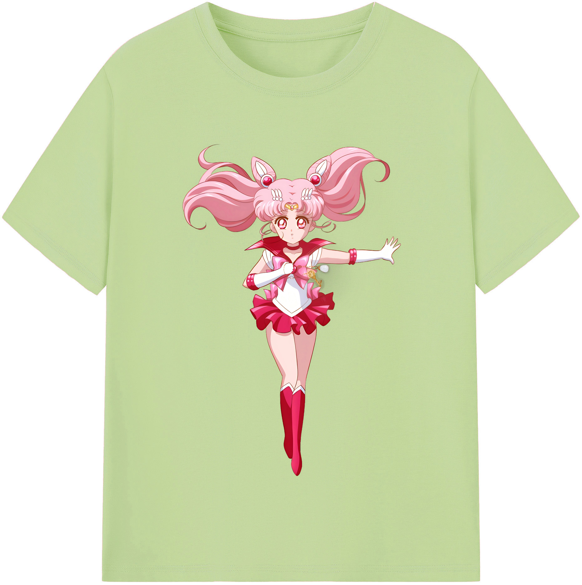 （画像用） 美少女戦士セーラームーン ちびうさ Sailor Moon Chibiusa Tsukino Usagi Small Lady Serenity 綿100％半袖Tシャツ（フロントプリント）